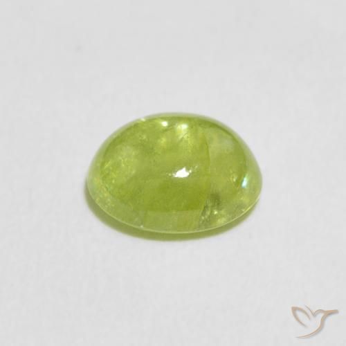 esfena Verde vivo natural de 1.27 ct, Ovalada, Transparente
