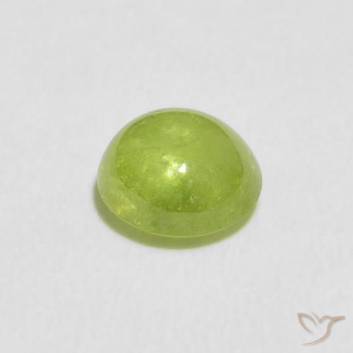 esfena Verde vivo natural de 0.52 ct, Ovalada, Transparente