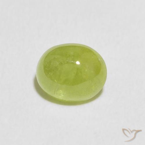0.84ct Natural Verde claro esfena, Ovalada, Transparente