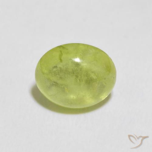 1.09ct Natural Verde amarillento esfena, Ovalada, Transparente