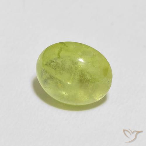 esfena Verde amarillento natural de 1.09 ct, Ovalada, Transparente