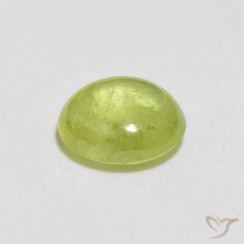 esfena Verde amarillento natural de 1.09 ct, Ovalada, Transparente