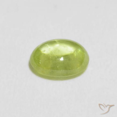 esfena Verde medio natural de 1.94 ct, Ovalada, Transparente