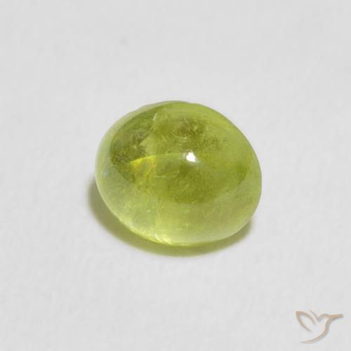 esfena Verde medio natural de 1.23 ct, Ovalada, Transparente