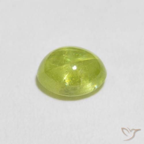 esfena Verde medio natural de 1.23 ct, Ovalada, Transparente