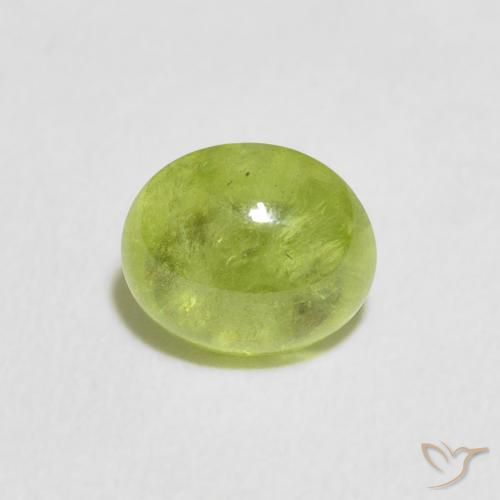 0.65ct Natural Verde medio esfena, Ovalada, Transparente