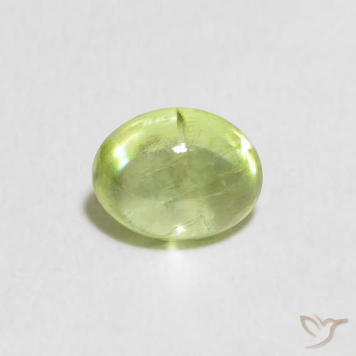 0.88ct Natural Verde lima esfena, Ovalada, Transparente