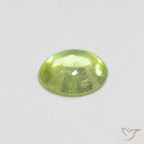 esfena Verde lima natural de 0.88 ct, Ovalada, Transparente