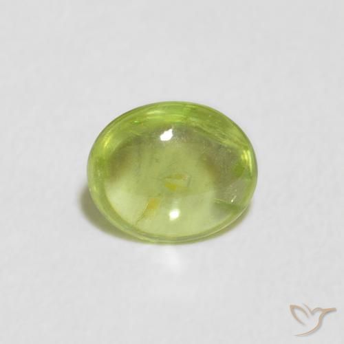 0.68ct Natural Verde medio esfena, Ovalada, Transparente