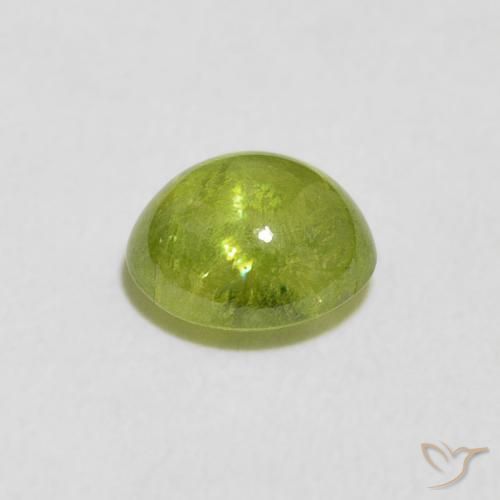 esfena Verde claro natural de 1.23 ct, Ovalada, Transparente