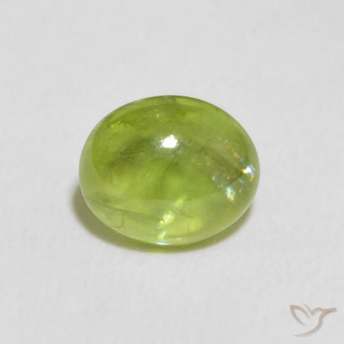 1.52ct Natural Verde amarillento esfena, Ovalada, Transparente