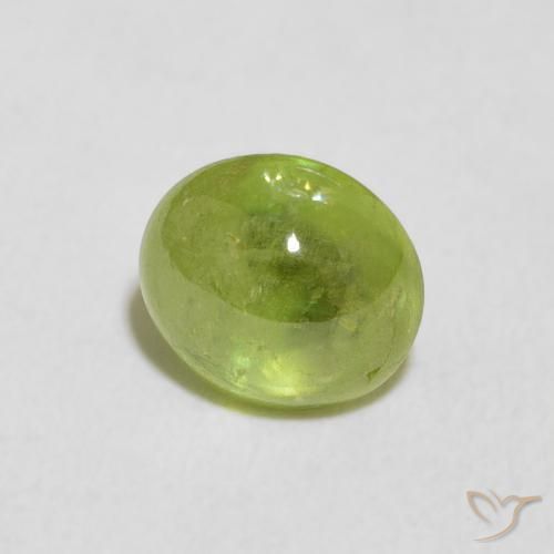 esfena Verde medio natural de 1.55 ct, Ovalada, Transparente