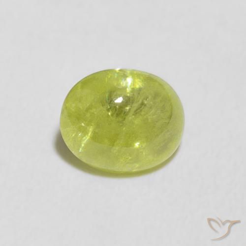 1.23ct Natural Verde vivo esfena, Ovalada, Transparente