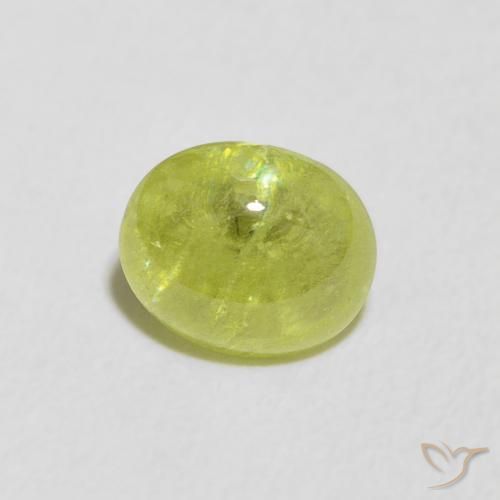 esfena Verde vivo natural de 1.23 ct, Ovalada, Transparente