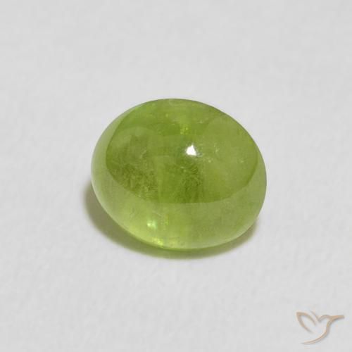 esfena Verde medio natural de 1.32 ct, Ovalada, Transparente