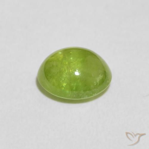 esfena Verde medio natural de 1.32 ct, Ovalada, Transparente