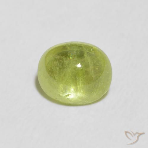 1.39ct Natural Verde amarillento esfena, Ovalada, Transparente