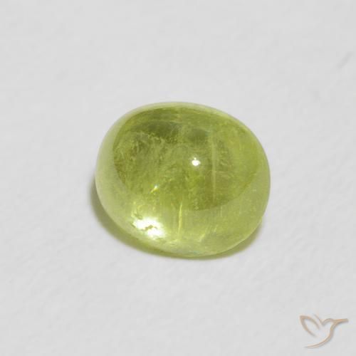 esfena Verde amarillento natural de 1.39 ct, Ovalada, Transparente