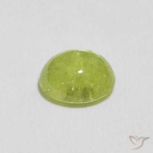 esfena Verde amarillento natural de 1.39 ct, Ovalada, Transparente
