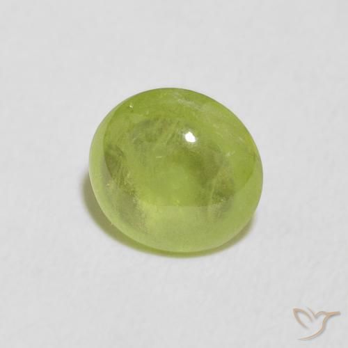 esfena Verde claro natural de 1.26 ct, Ovalada, Transparente