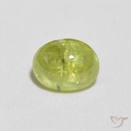 1.06ct Natural Verde terroso claro esfena, Ovalada, Transparente