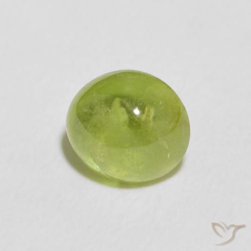 esfena Verde amarillento natural de 1.72 ct, Ovalada, Transparente