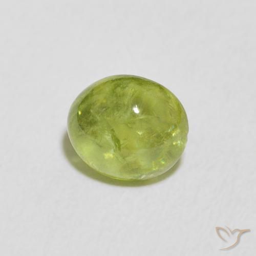 esfena Verde claro natural de 1.07 ct, Ovalada, Transparente