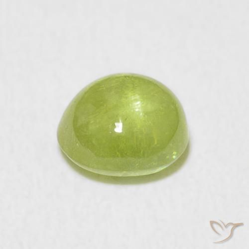 esfena Verde lima natural de 1.67 ct, Ovalada, Transparente