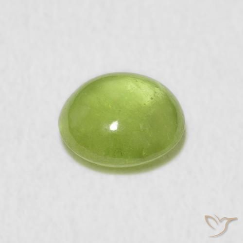 esfena Verde medio natural de 1.33 ct, Ovalada, Transparente