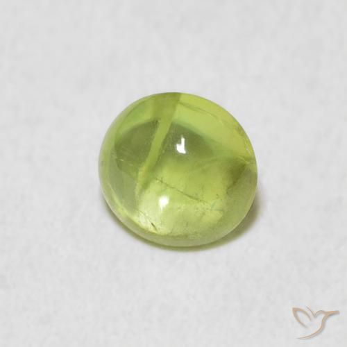 esfena Verde amarillento intenso natural de 1.17 ct, Ovalada, Transparente