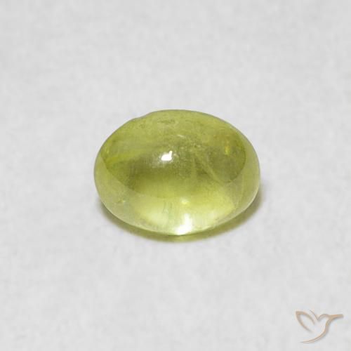0.77ct Natural Verde lima esfena, Ovalada, Transparente