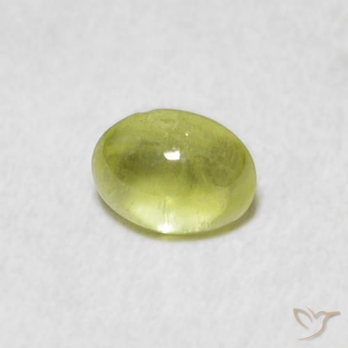 esfena Verde lima natural de 0.77 ct, Ovalada, Transparente