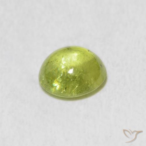 esfena Verde lima natural de 1.38 ct, Ovalada, Transparente