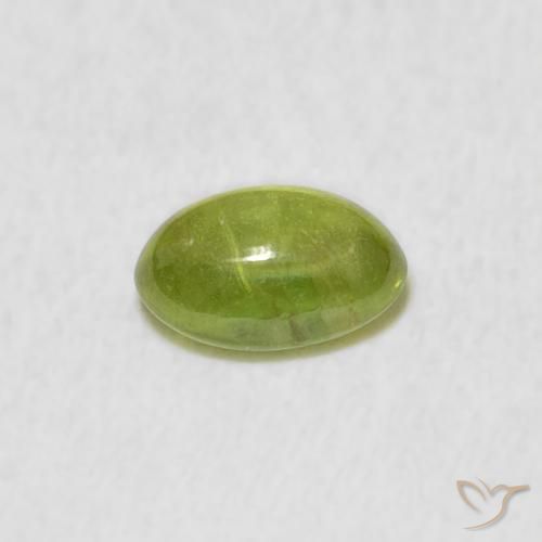 esfena Verde amarillento natural de 0.87 ct, Ovalada, Transparente