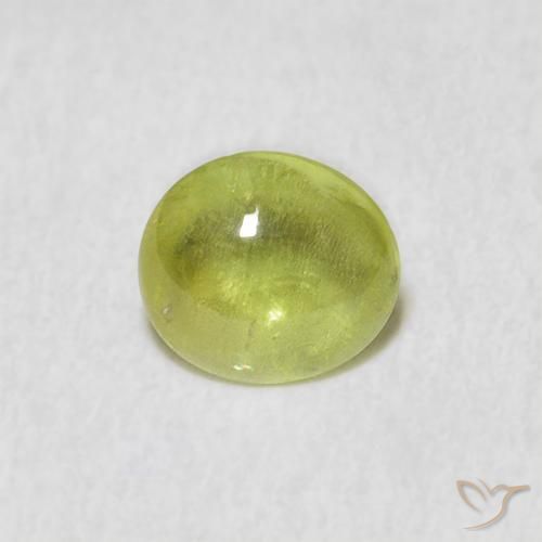 1.00ct Natural Verde lima esfena, Ovalada, Transparente