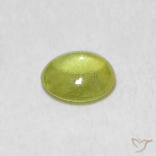 esfena Verde lima natural de 1.00 ct, Ovalada, Transparente