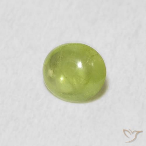 esfena Verde lima natural de 0.68 ct, Ovalada, Transparente