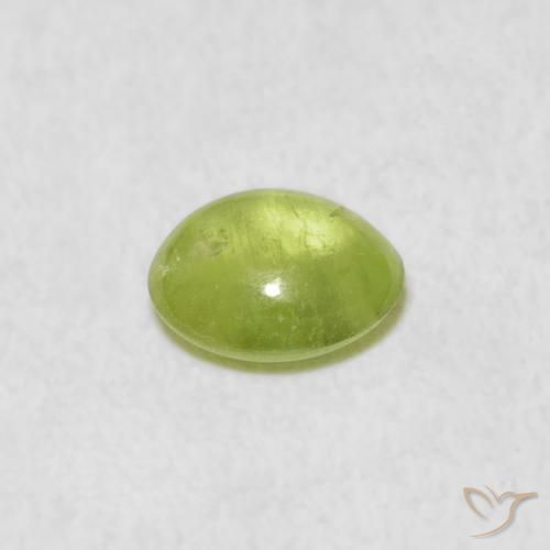 esfena Verde lima natural de 0.68 ct, Ovalada, Transparente