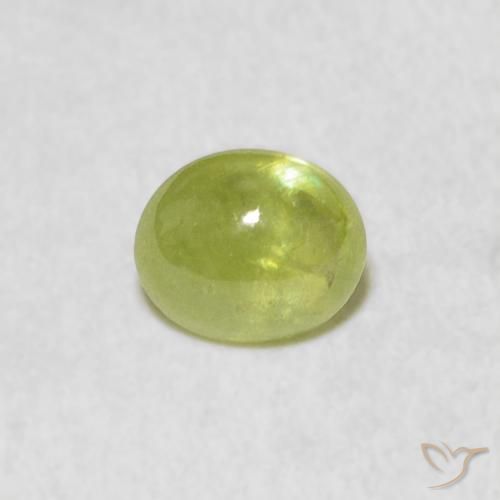 0.84ct Natural Verde lima esfena, Ovalada, Transparente
