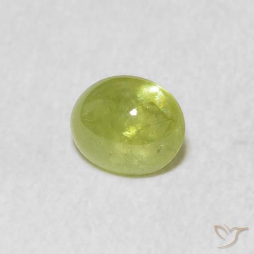 esfena Verde lima natural de 0.84 ct, Ovalada, Transparente