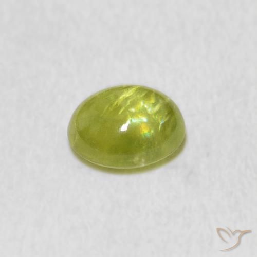 esfena Verde lima natural de 1.22 ct, Ovalada, Transparente