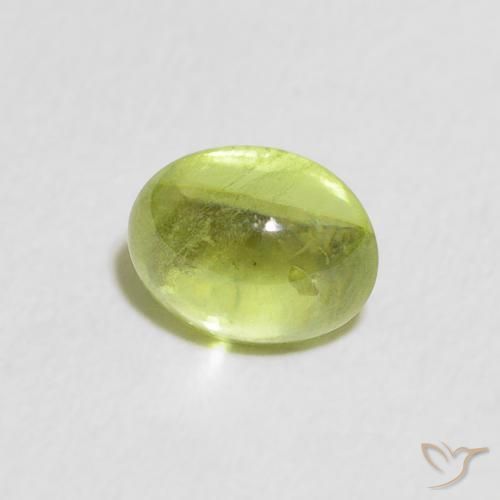 esfena Verde claro natural de 0.91 ct, Ovalada, Transparente