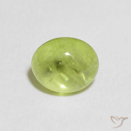 1.07ct Natural Verde amarillento intenso esfena, Ovalada, Transparente