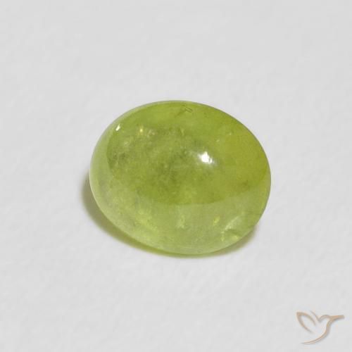 esfena Verde vivo natural de 1.15 ct, Ovalada, Transparente