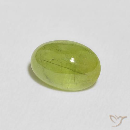 esfena Verde Oliva natural de 1.91 ct, Ovalada, Transparente