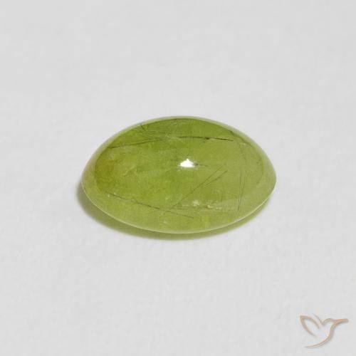 esfena Verde Oliva natural de 1.91 ct, Ovalada, Transparente