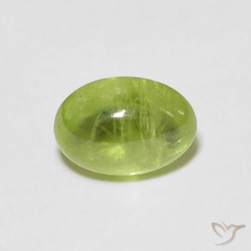 1.11ct Natural Verde claro esfena, Ovalada, Transparente