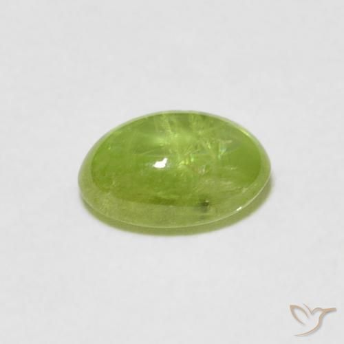 esfena Verde claro natural de 1.11 ct, Ovalada, Transparente