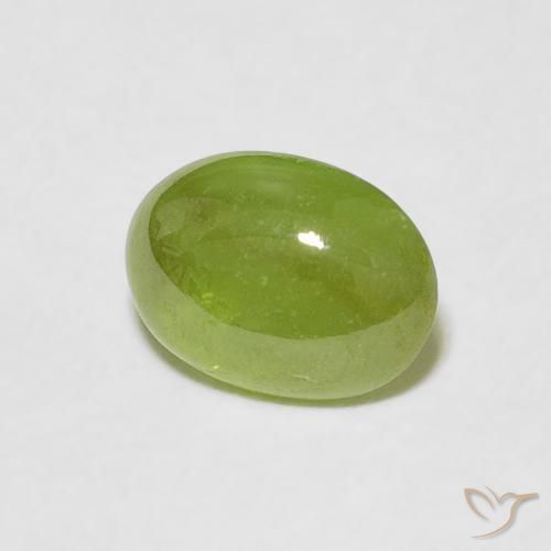 esfena Verde medio natural de 1.20 ct, Ovalada, Transparente