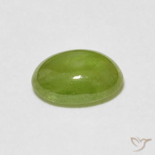 esfena Verde medio natural de 1.20 ct, Ovalada, Transparente